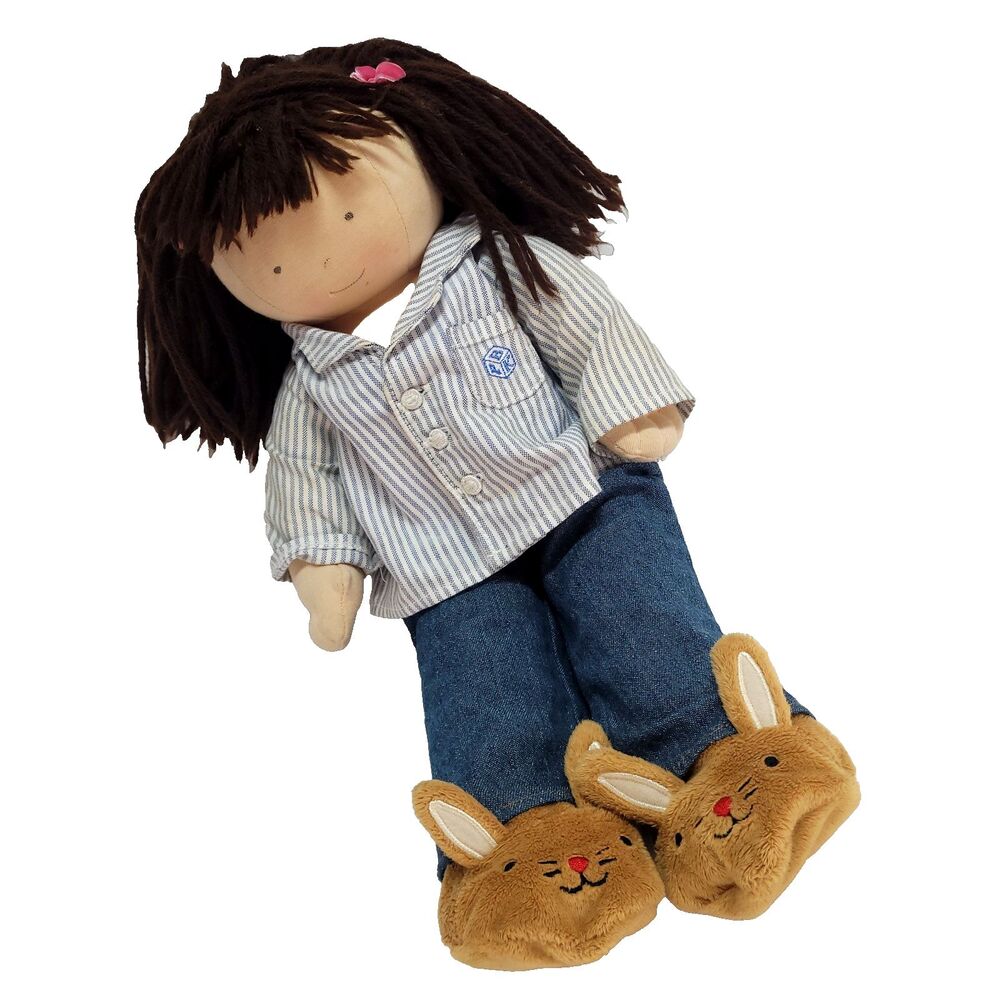 Potterybarn Kids Chloe Waldorf Doll 16" Bunny Slippers Yarn Pajamas‎ Posable
